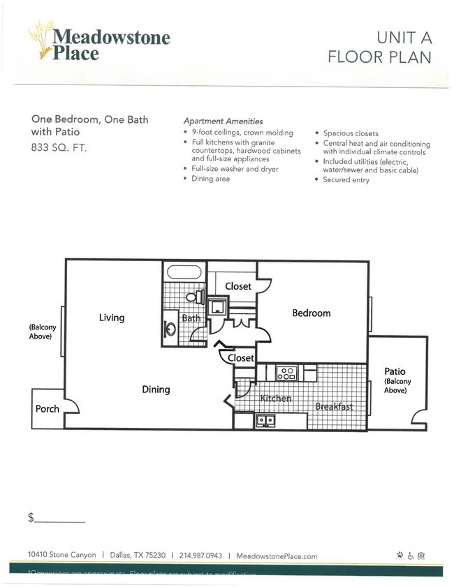 Floorplan - Meadowstone Place Senior Living