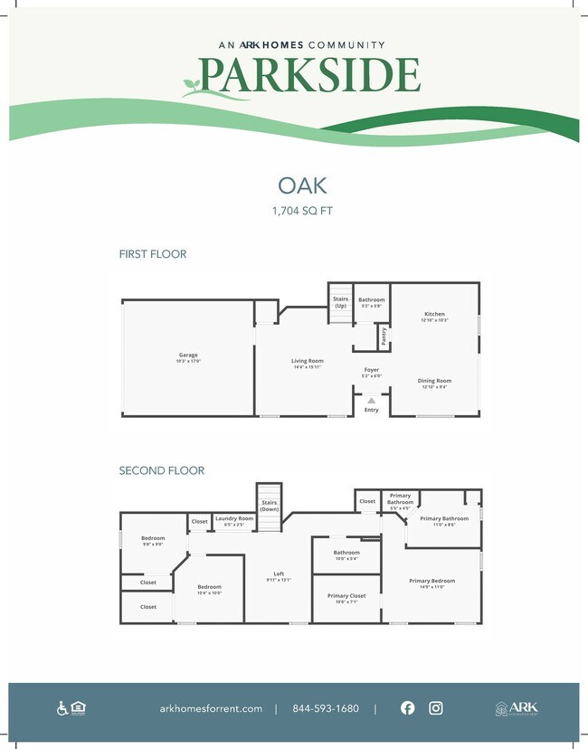 Parkside - SQFT 1704 - Oak Floorplan - Parkside