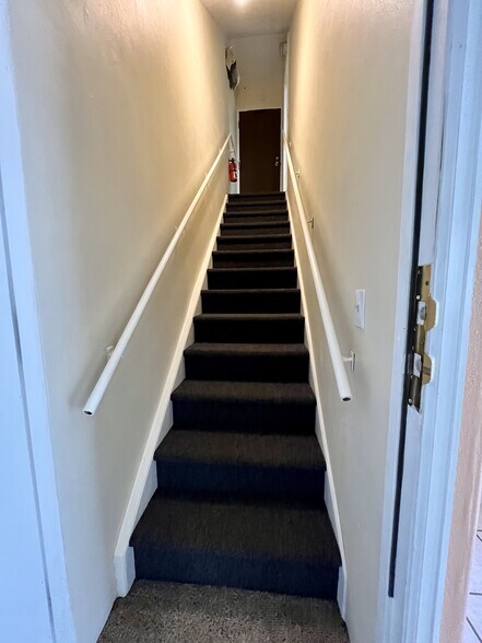 Stairs to garage entrance - 49 Big Jack Court