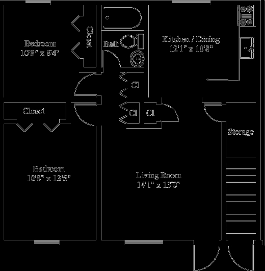 2BR/1BA - Roxbury Ridge Apartments