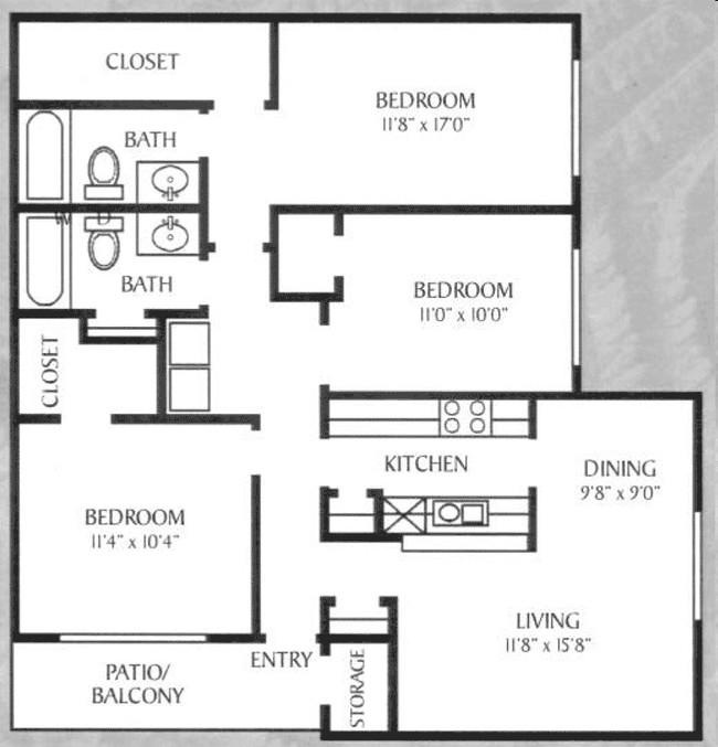 3BR/2BA - Windfern Pointe Apartments