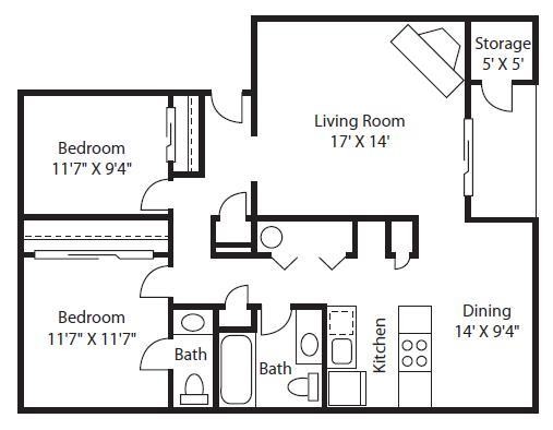 Floorplan - The Verandas Apartment Homes