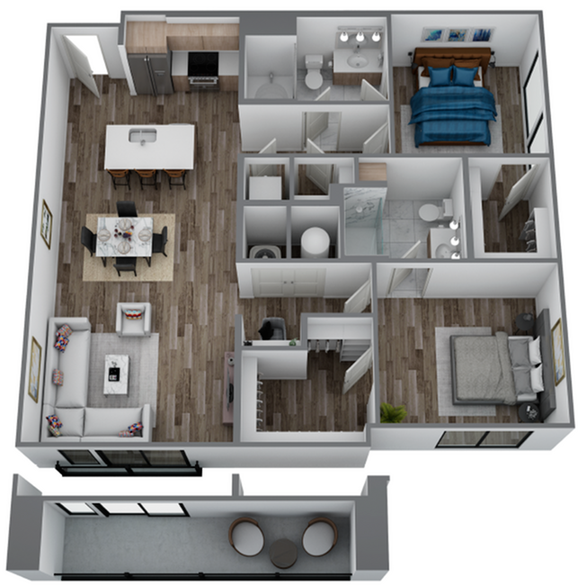 3D 2 Bed / 2 Bath - I Floorplan - Hanover Hyannis