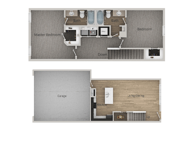 Floorplan - Parc on 5th Apartments & Townhomes