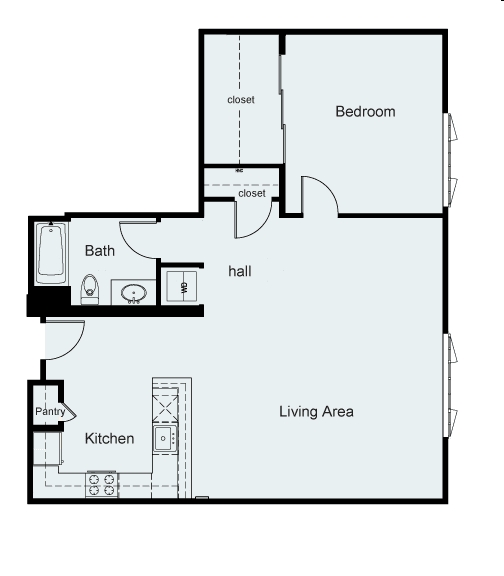 1BR/1BA - One Ecker Place