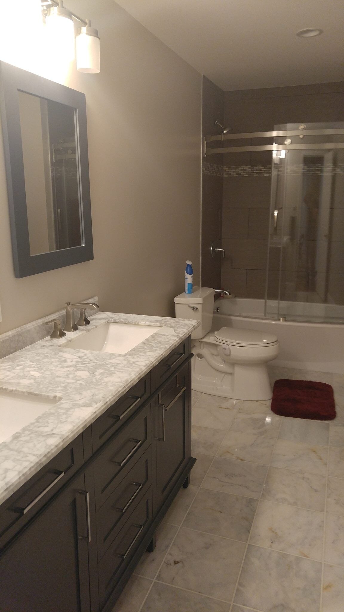 2nd floor hallway dual-vanity bathroom - 275 croton dam road