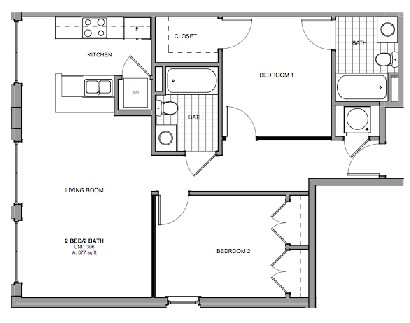 2BR/2BA - Dill Building