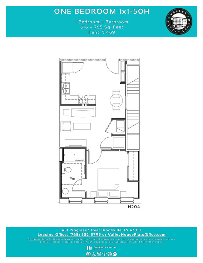 Senior Affordable Apartment, Unit H204 at Valley House Flats active 55+ senior apartments. - Valley House Flats 55 Year and Older