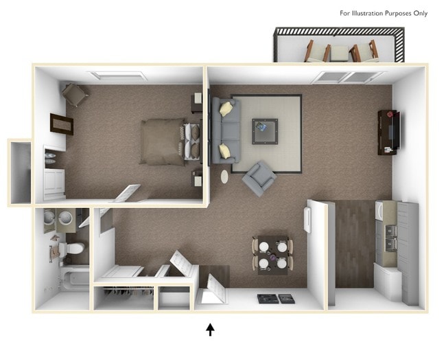 1 Bedroom Floorplan - The Ridge at McClellan