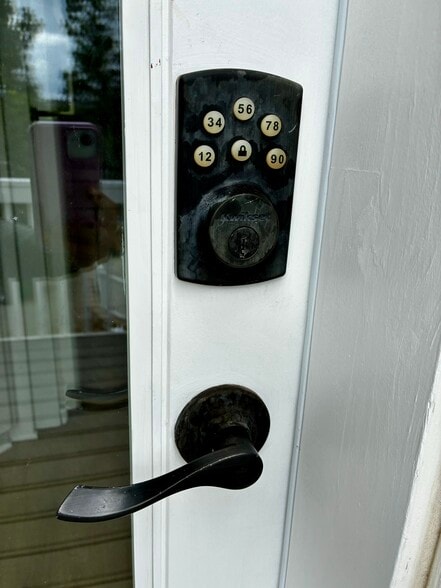 Front door key pad - 649 Crest Dr