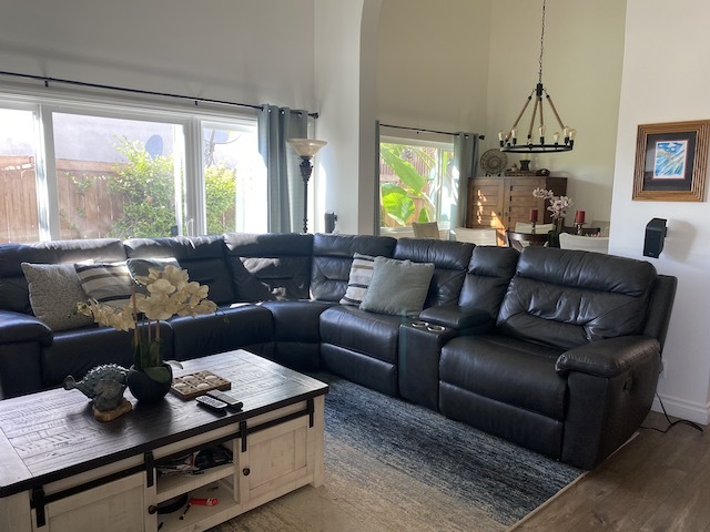 Living Room with 3 recliners and usb charging ports - 26491 Fresno Dr