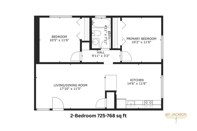 2x1 l 725+ sq ft l 601 Jackson - 601 Jackson Apartments