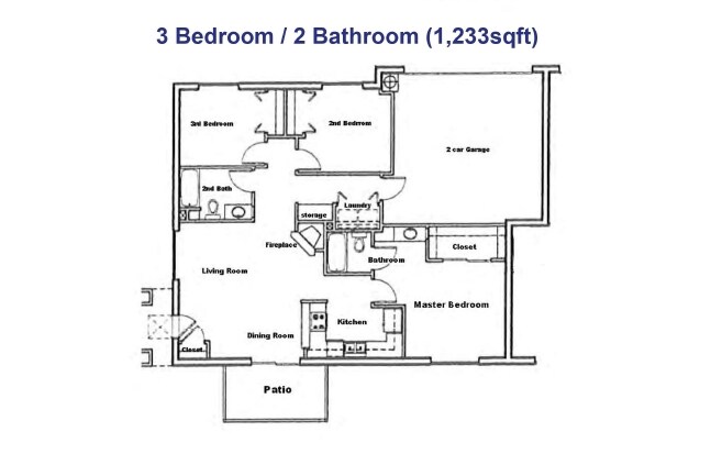 Floor Plan - 3 Bed -2 Bath - West Day Ranch - Group 1 - Orchid Dr