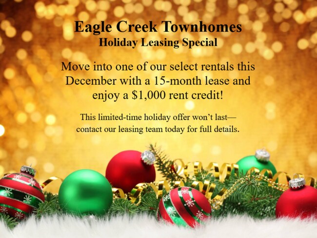 Primary Photo - Eagle Creek Townhomes - Limited time special receive $1,000 Credit
