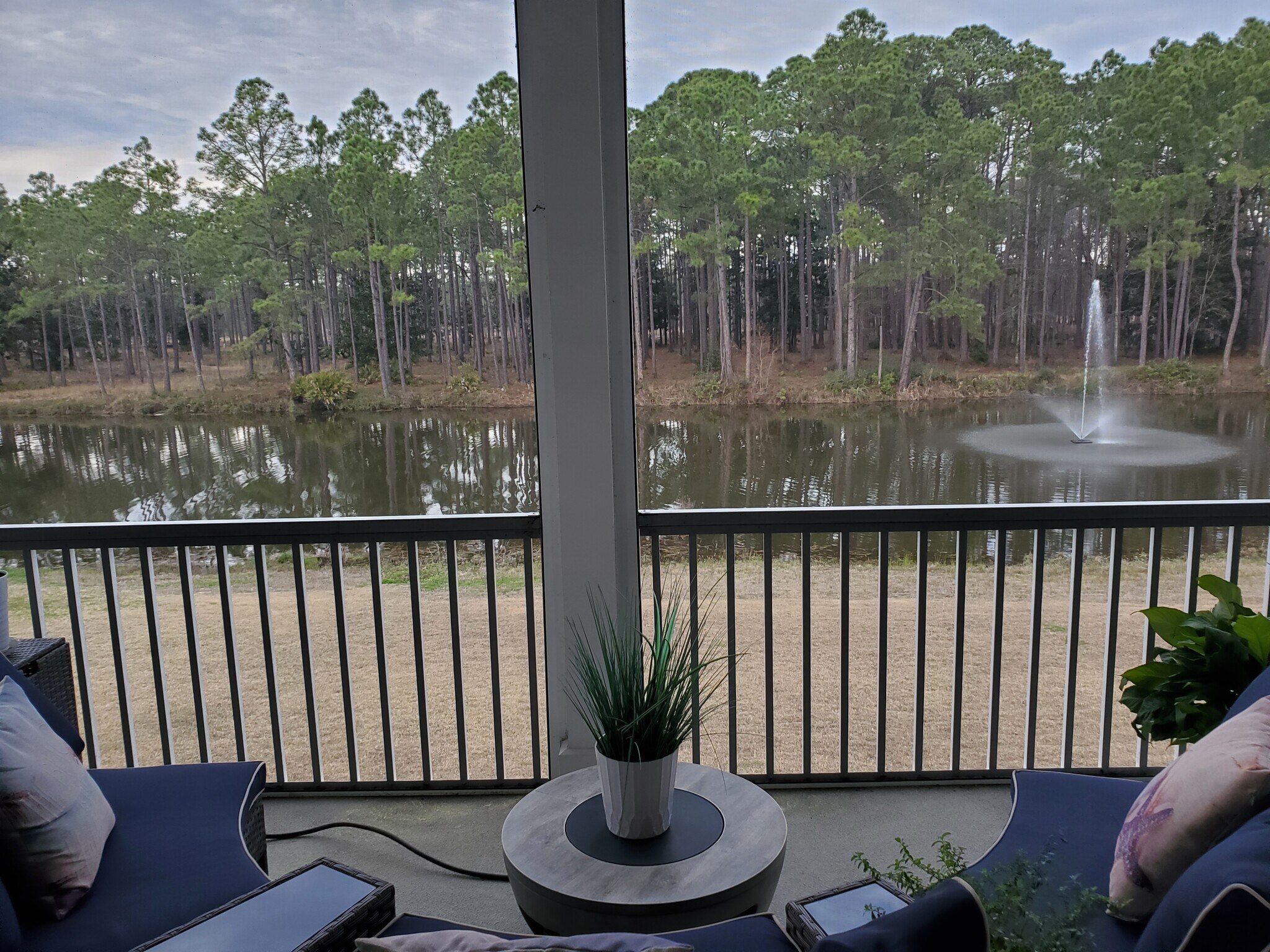 2nd floor balcony overlooks lake and fountain - 112 Kara Lake Dr