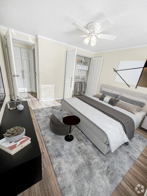 Relax in cozy bedrooms that offer plenty of storage and natural light, creating a perfect retreat at the end of the day. - Clubside Apartment Homes