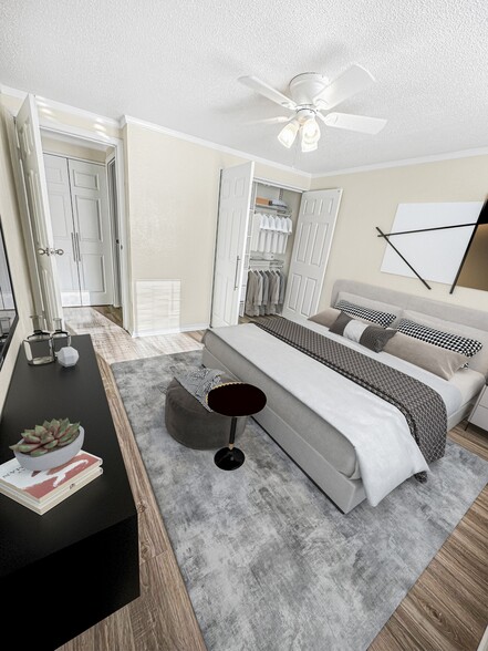 Relax in cozy bedrooms that offer plenty of storage and natural light, creating a perfect retreat at the end of the day. - Clubside Apartment Homes