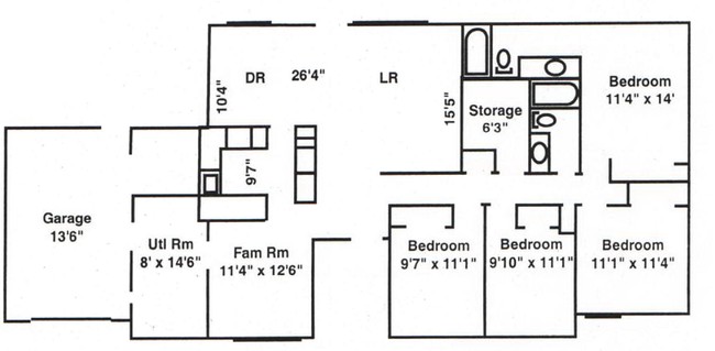 4BR/1BA - Riverview Villa Apartments