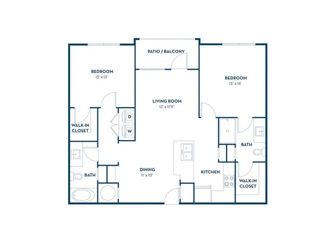 2 Bedroom | 2 Bath | 1112 SF - Cyan Craig Ranch Apartments