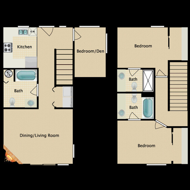 I Floor Plan - College Pointe Apartments