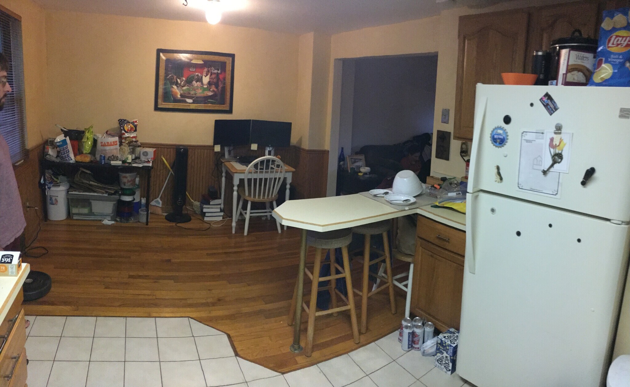 From kitchen to dining room, backyard to the left. - 189 Newman St