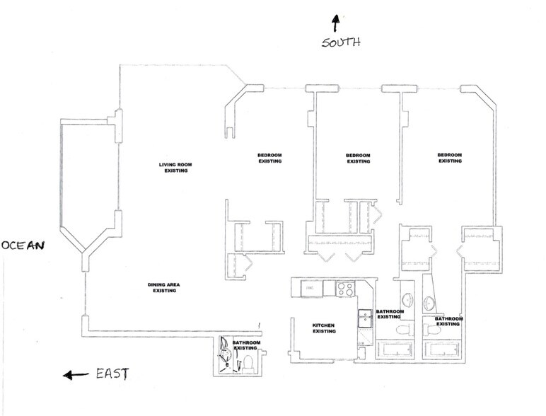 Floor plan of unit 8Q - 1950 S Ocean Dr