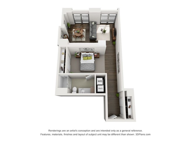 The Dianne - 1x1 D - 1 Beds - 1 Baths - 694 Sq. ft. - Dianne