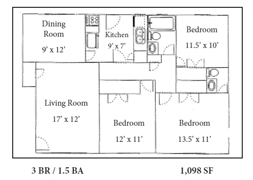 3BR/1.5BA - Flats at 235