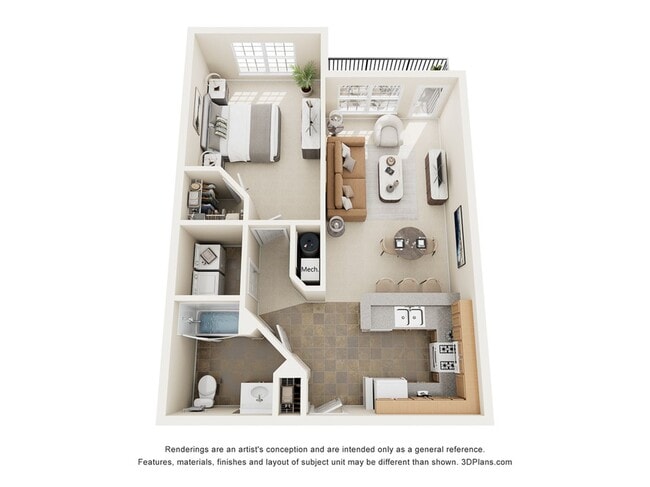 Terrace | 1 Bed 1 Bath | 768 sq ft | Morgan Ridge Apartments in Winston-Salem - Morgan Ridge