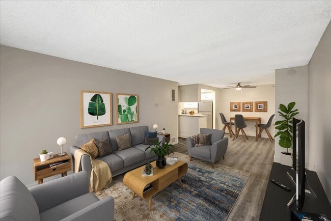 One Bedroom Living Room with Furniture - El Dorado Apartments