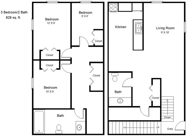 Floorplan - Castlewood Apartments