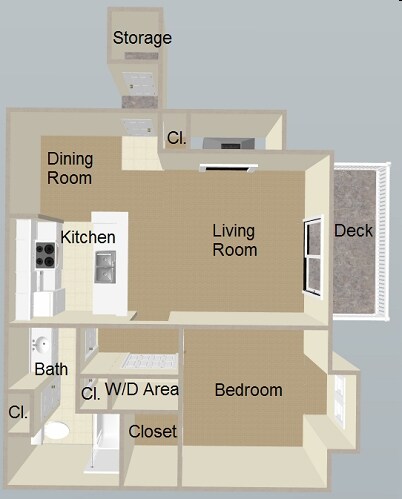 1BR/1BA - The Hampton