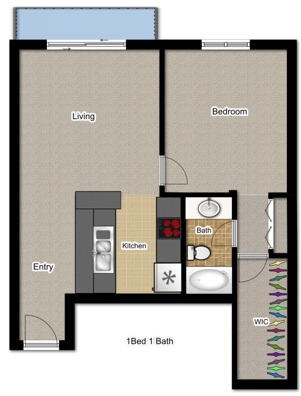 1BR/1BA - The Empress Apartments
