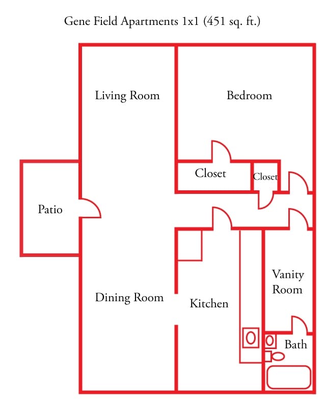 Studio - Gene Field Apartments
