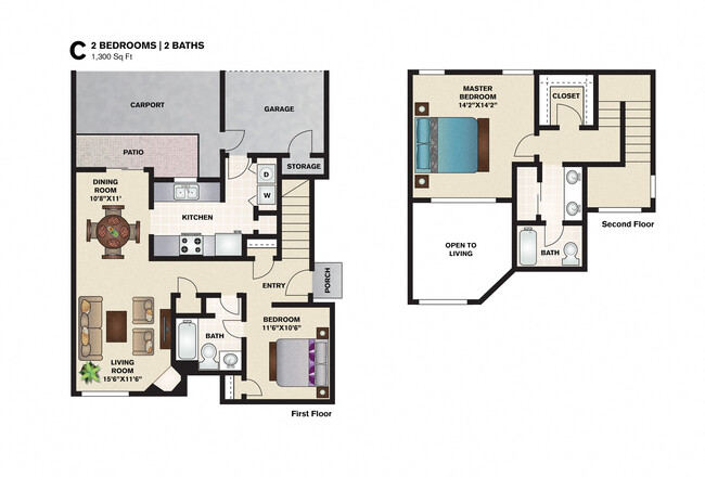 Floorplan - Amberly Village Townhomes