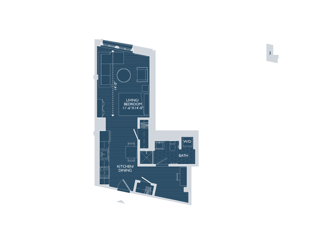 Studio Floor Plan - 381 Congress Lofts