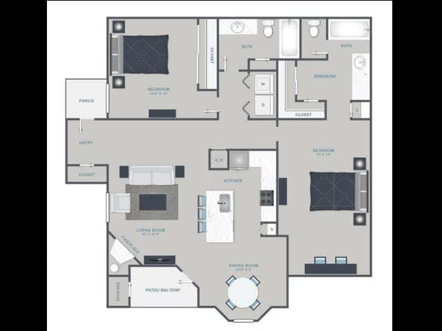 B4- 1100 SF - Classic Unit all cream and beige, with mixture of appliance offerings. - Elliot Baymeadows