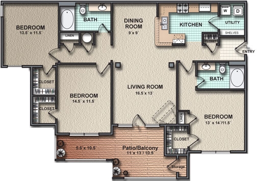 The Timber Ridge - Stone Creek at Brookhaven Apartment Homes