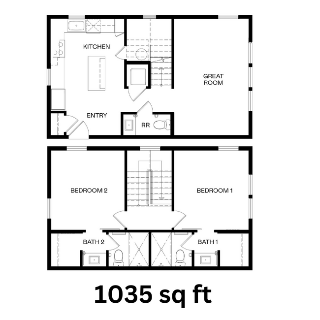 Palo Verde floor plan 1035 sq ft - Culdesac Tempe
