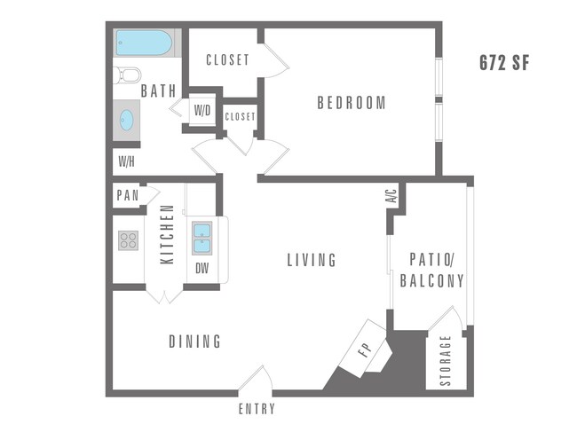 Peppermill One bedroom, one bathroom 672 square feet - Peppermill