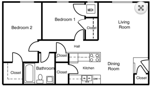 2BR/1BA - New Market North Apartments