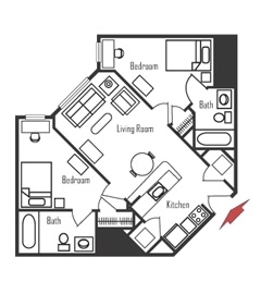 2BR/2BA - South Campus Commons