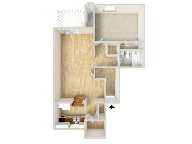 One bedroom floor plan - Wyntre Brooke Apartments