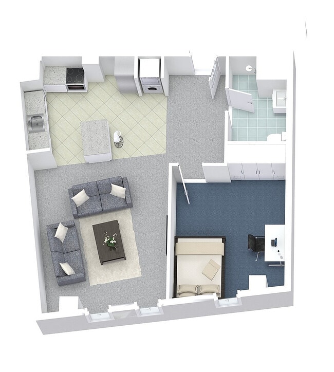 1x1 Layout B - University Lofts
