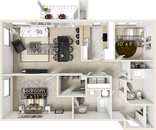 Floorplan - Four Lakes Apartment Homes