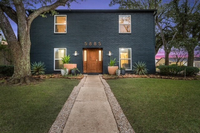 Front Exterior Night Time - 5885 Woodway Dr