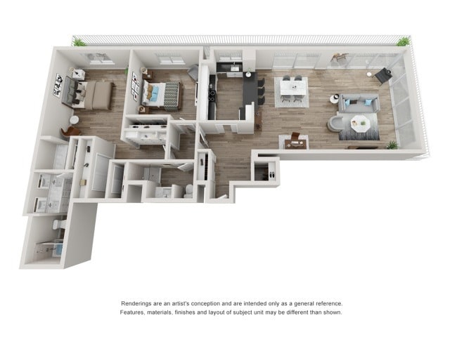 2030 Vallejo Street_Two Bedroom Two Bath Floorplan - Vallejo Street