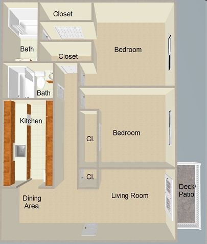 2BR/2BA Garden A - Crown Pointe Apartment Homes