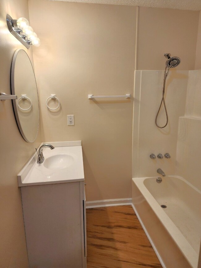 Full size bathroom with new vanity top & beauty mirror - 304 Myrick Dr