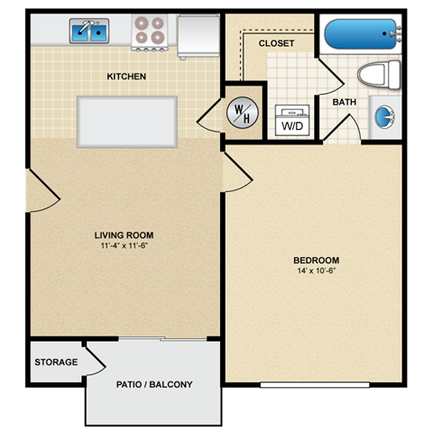 Floorplan - Pebblebrook Apartment Homes